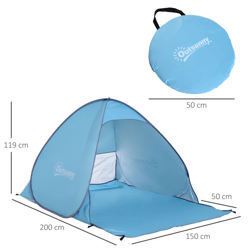 Tenda da spiaggia pop up automatica blu cielo ¨C zephmum ¨C 2 posti con tappeto