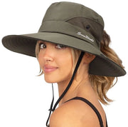 Cappello da sole con protezione UV - pieghevole - traspirante - bordo ampio - cappello da pesca - cinturino regolabile - materiale di alta qualità