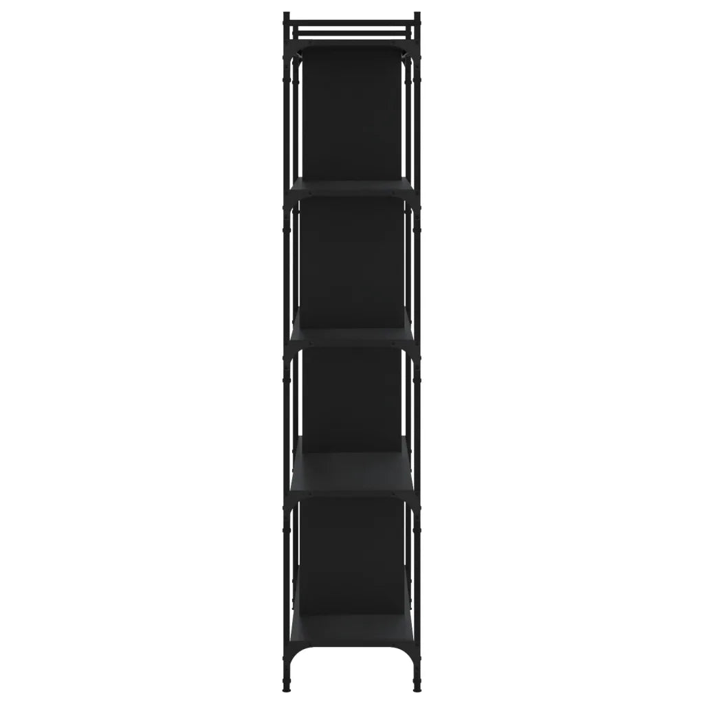 Libreria Nera 5 Ripiani 76x32x158 cm Legno Multistrato 833940