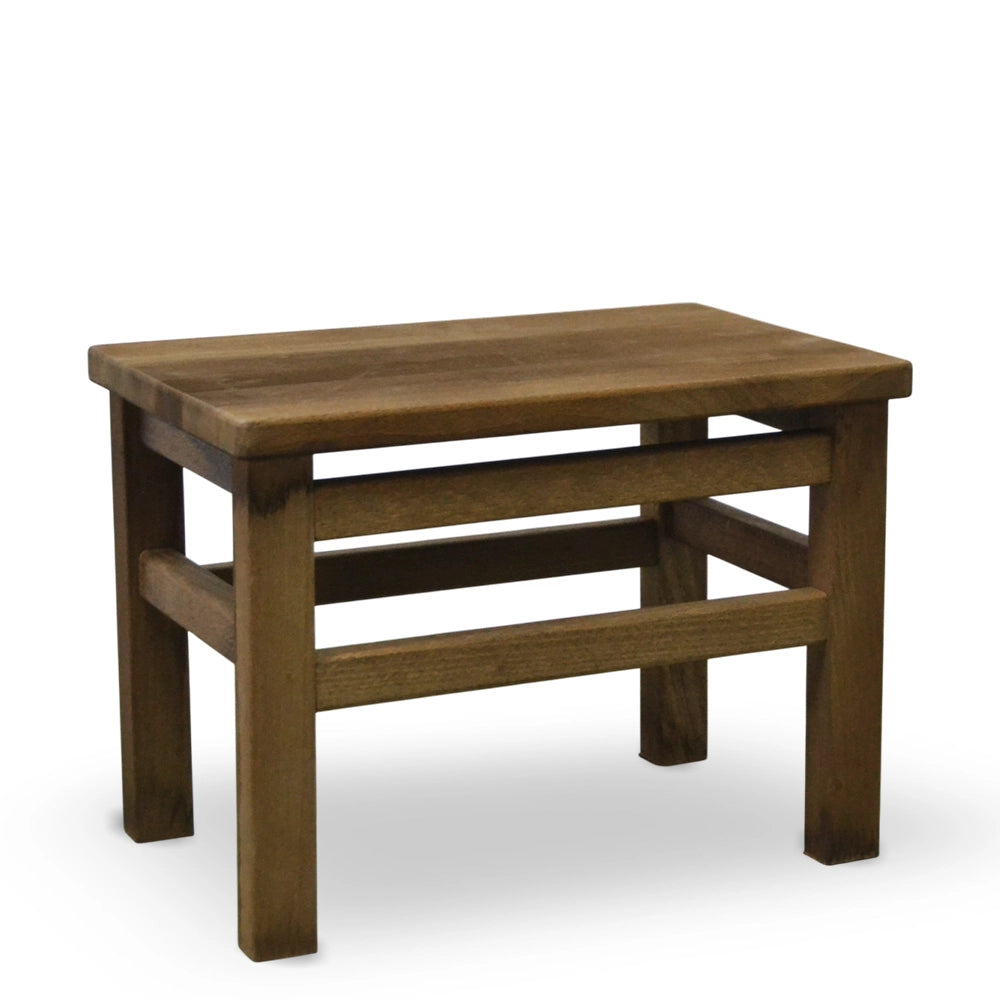 Set di 2 sgabelli bassi sgabellini panche poggiapiedi seduta in legno noce scuro