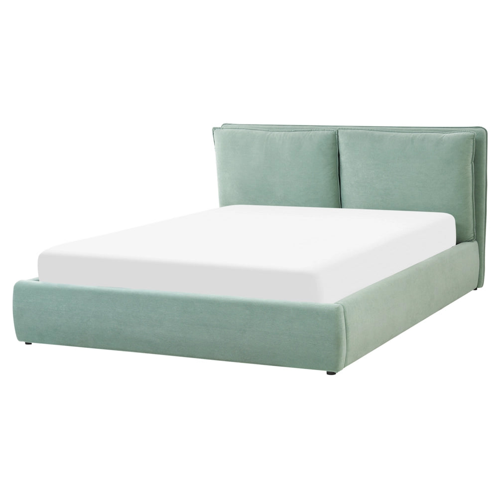 Letto matrimoniale colore verde menta con vano contenitore 160 x 200 cm camera da letto moderna