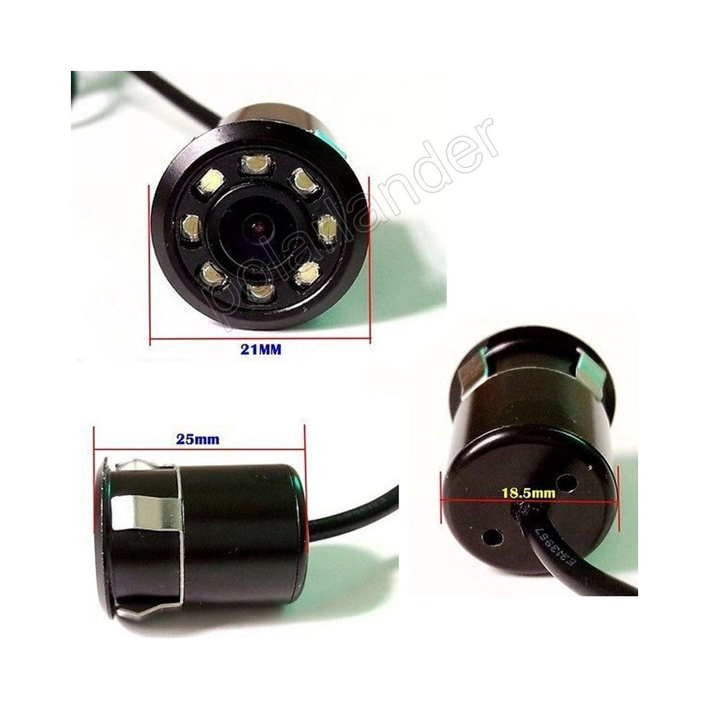 Trade Shop - Retrocamera Telecamera Retromarcia Angolo 170° Con 8 Led A Molla Mini A Colori -