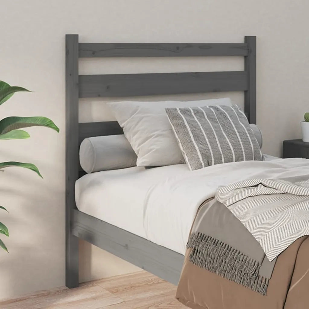 Testiera per Letto-Testata-Testiera Decorativa Grigia 96x4x100 cm in Legno Massello di Pino 681855