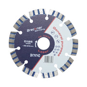 Disco diamantato turbo segmentato 125x22,23 mm, segmento 10 mm per cemento armato, pietra dura, autobloccanti Breckner Germany