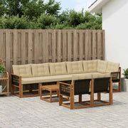 Set di divani da esterno con cuscino 9 pcs Naturale e Beige
