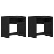 Set di 2 Comodini | Armadio da Notte | Mobiletto da notte Rovere Nero 40x30x40 cm in Legno Multistrato