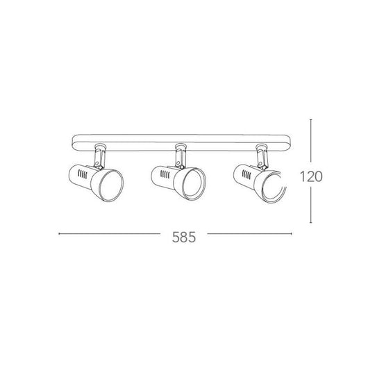 BARRA 3 SPOT CARRERA E27 39XH18,7CM BIANCA