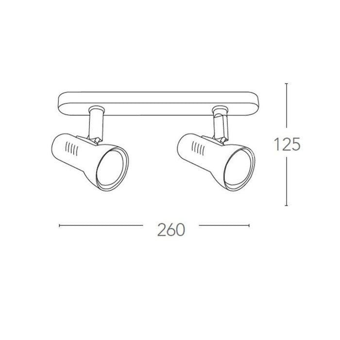 BARRA 2 SPOT CARRERA E27 28,5XH18,7CM BIANCA