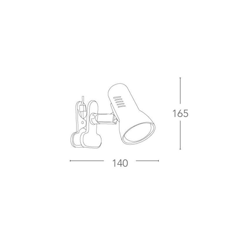 SPOT CARRERA E27 21,3XH14,5CM BIANCO CON PINZA