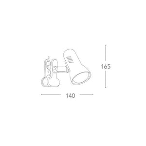 SPOT CARRERA E27 21,3XH14,5CM BIANCO CON PINZA