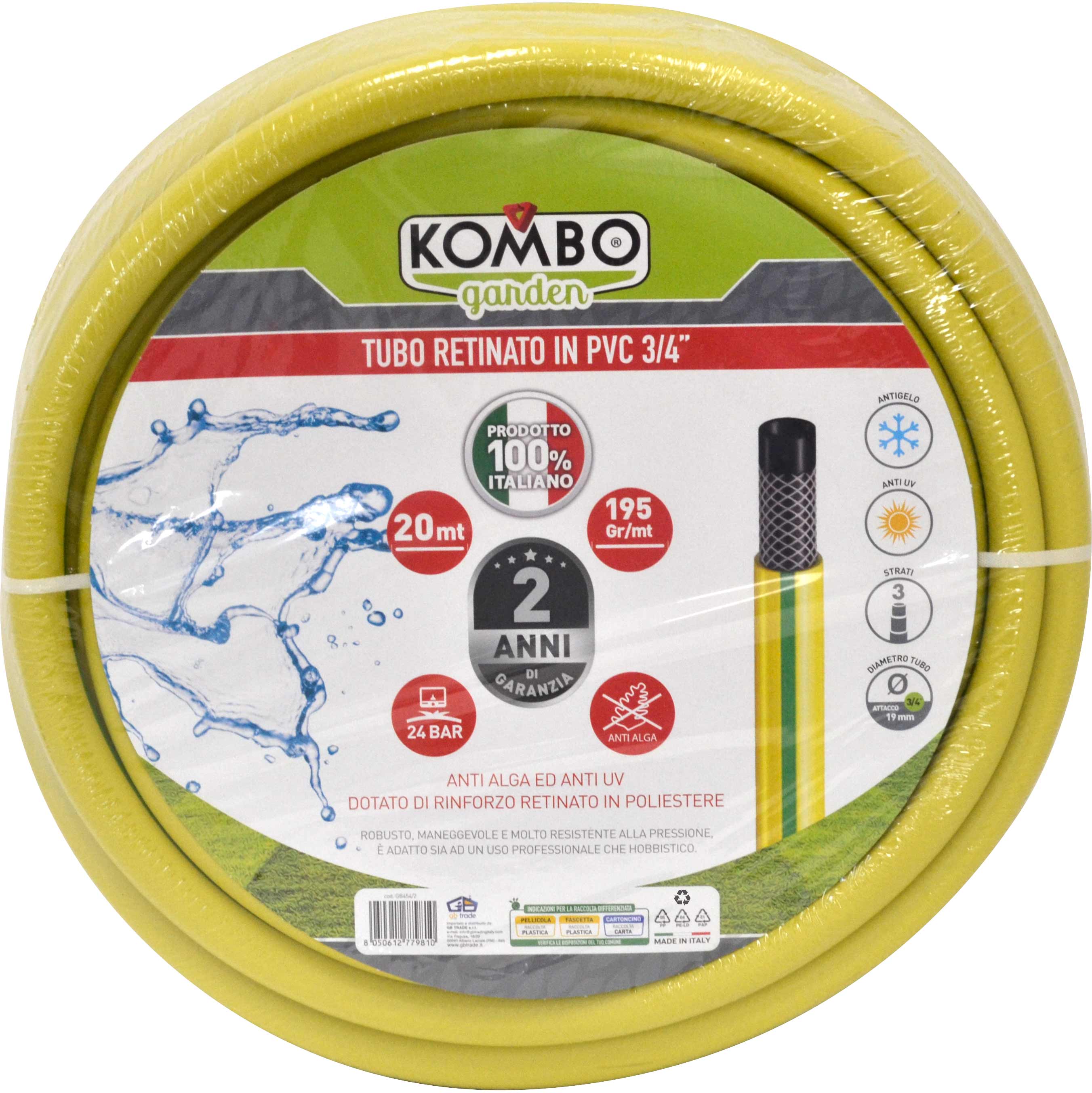 Tubo Irrigazione Retinato in PVC 3/4" – 12 Metri, Antialga e Atossico