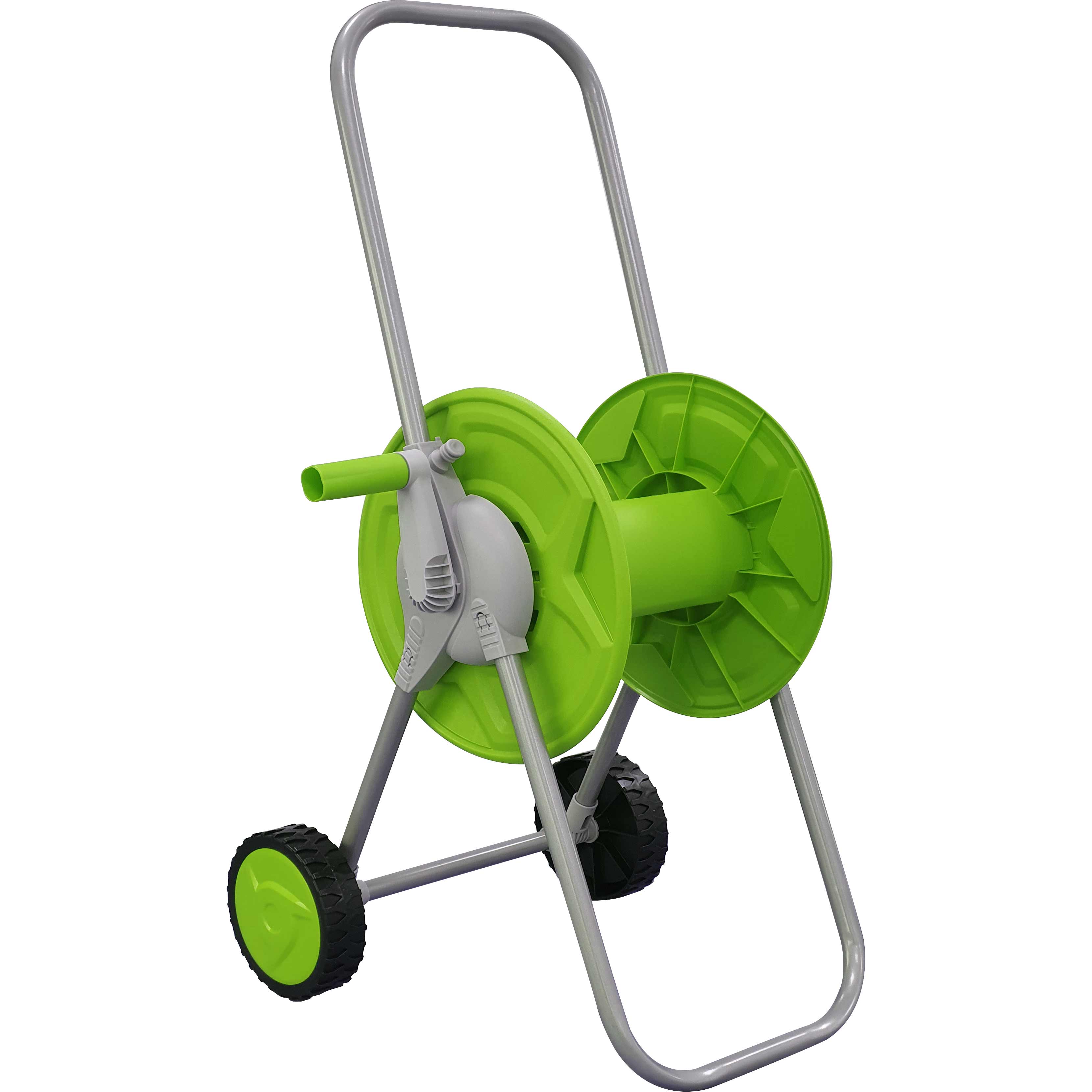 Avvolgitubo da terra con manovella e ruote grandi, 41* 45*72cm. Struttura in