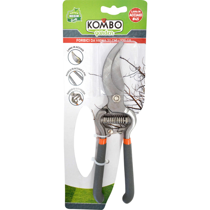 Forbici vigna con gancio di sicurezza e manico antiscivolo