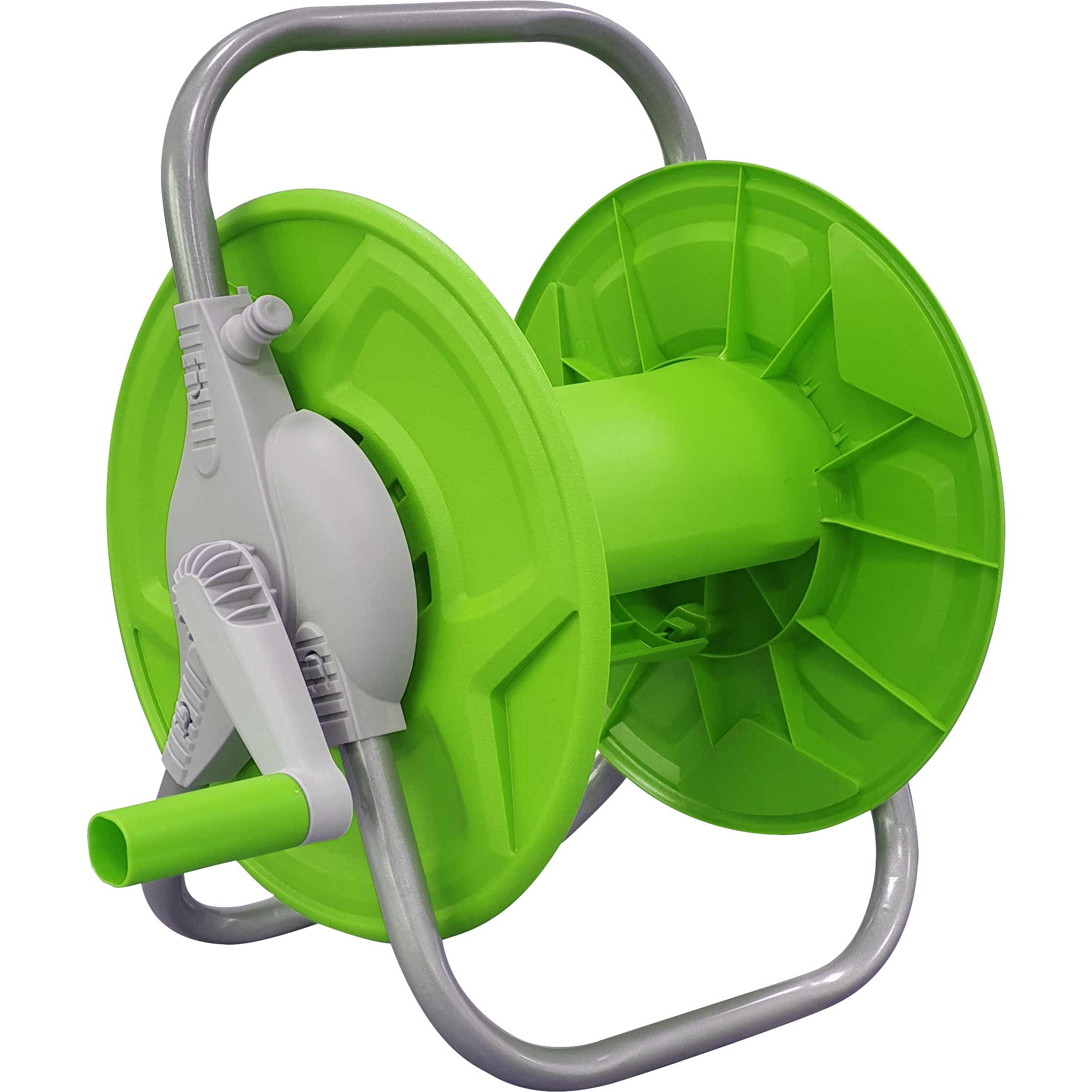 Avvolgitubo da terra in PVC con manovella, manico in acciaio