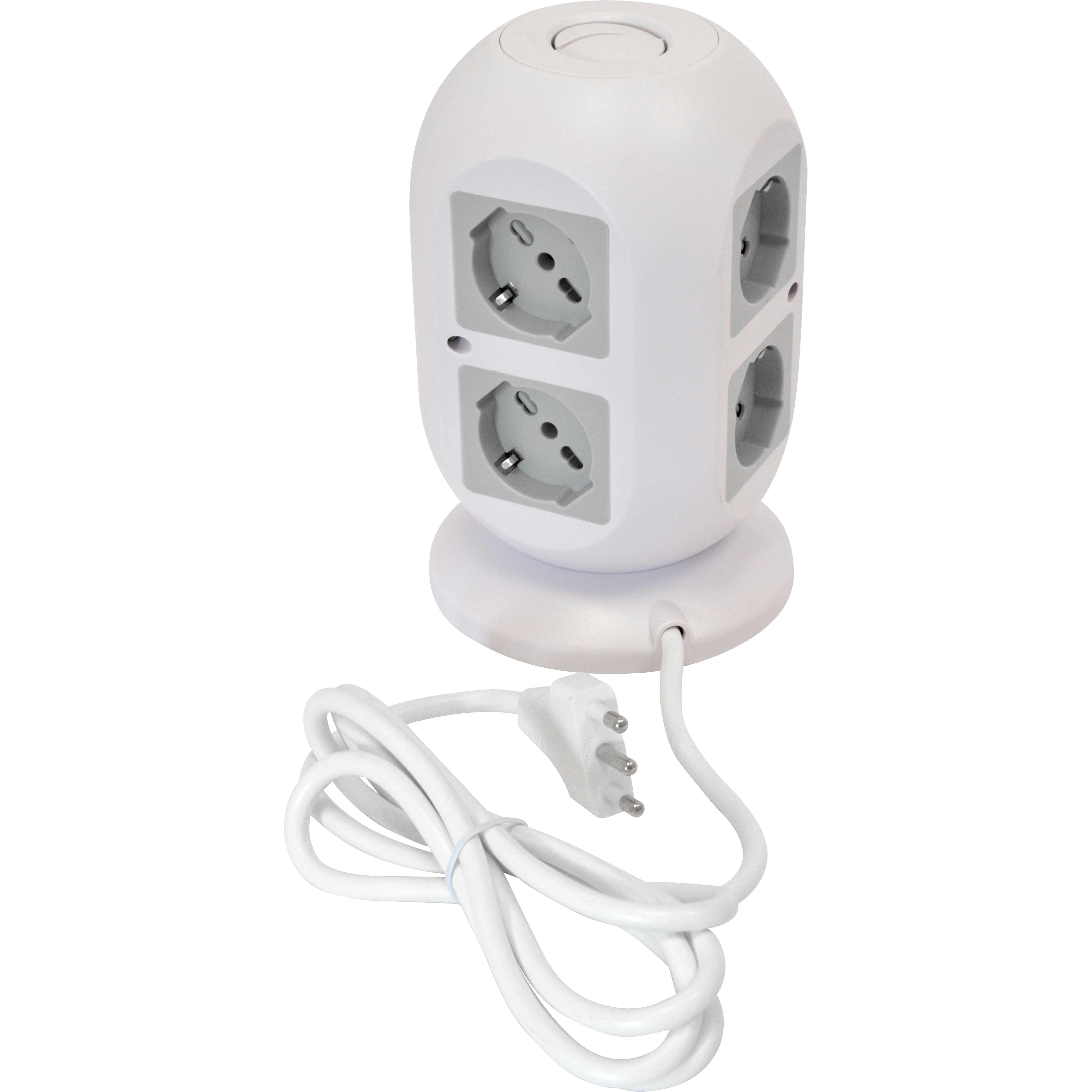 TOWER MULTIPRESA A TORRE 8 PRESE UNIVERSALI P40 E 4 USB