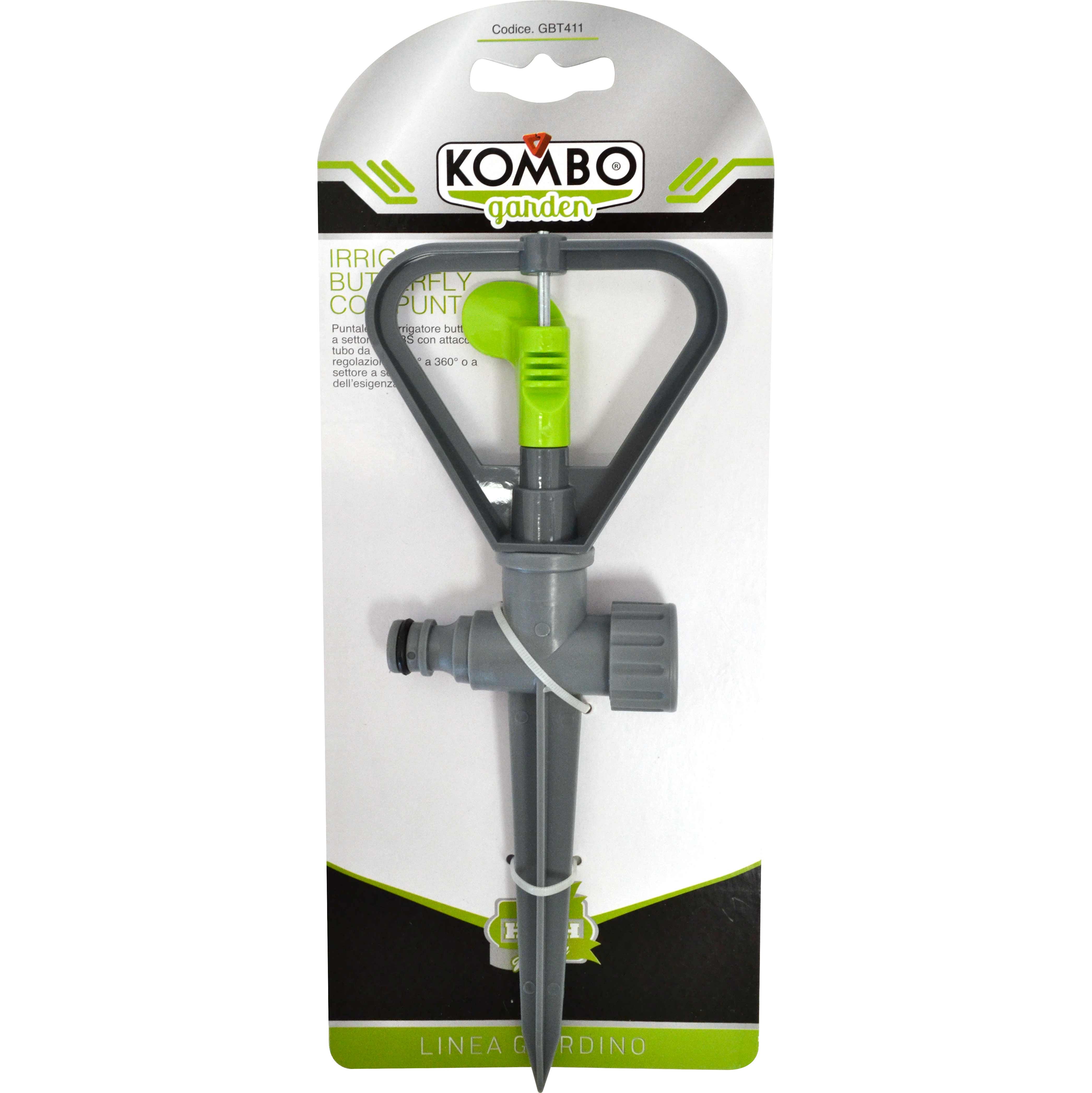 Irrigatore butterfly rotante a settore con puntale ad innesto rapido, misura
