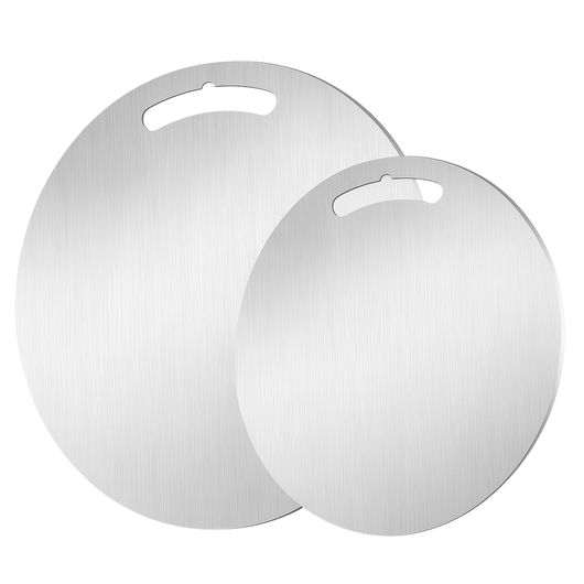 ZOIMANIA - Set 2 Taglieri Tondi in Acciaio Inox 304 - con spessore 15/10 – Ø30 e Ø40 cm