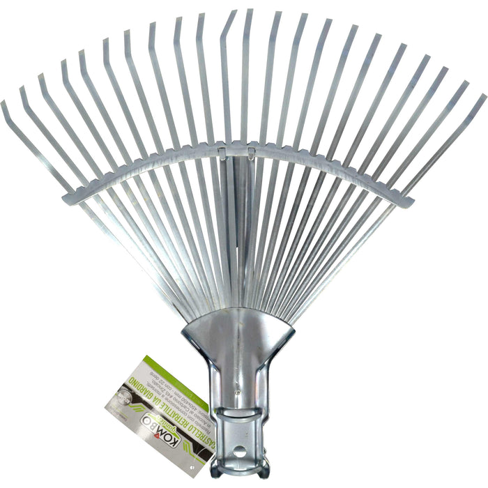 Rastrello da giardino a morsetti, acciaio al carbonio #45 zincato, senza