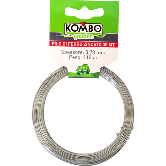 Fil di ferro da giardino zincato 30mt, spessore 0.78 mm, peso