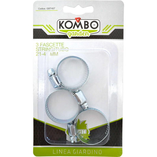 Set 3 pezzi fascette stringitubo in acciaio al carbonio zincato, 21-41mm