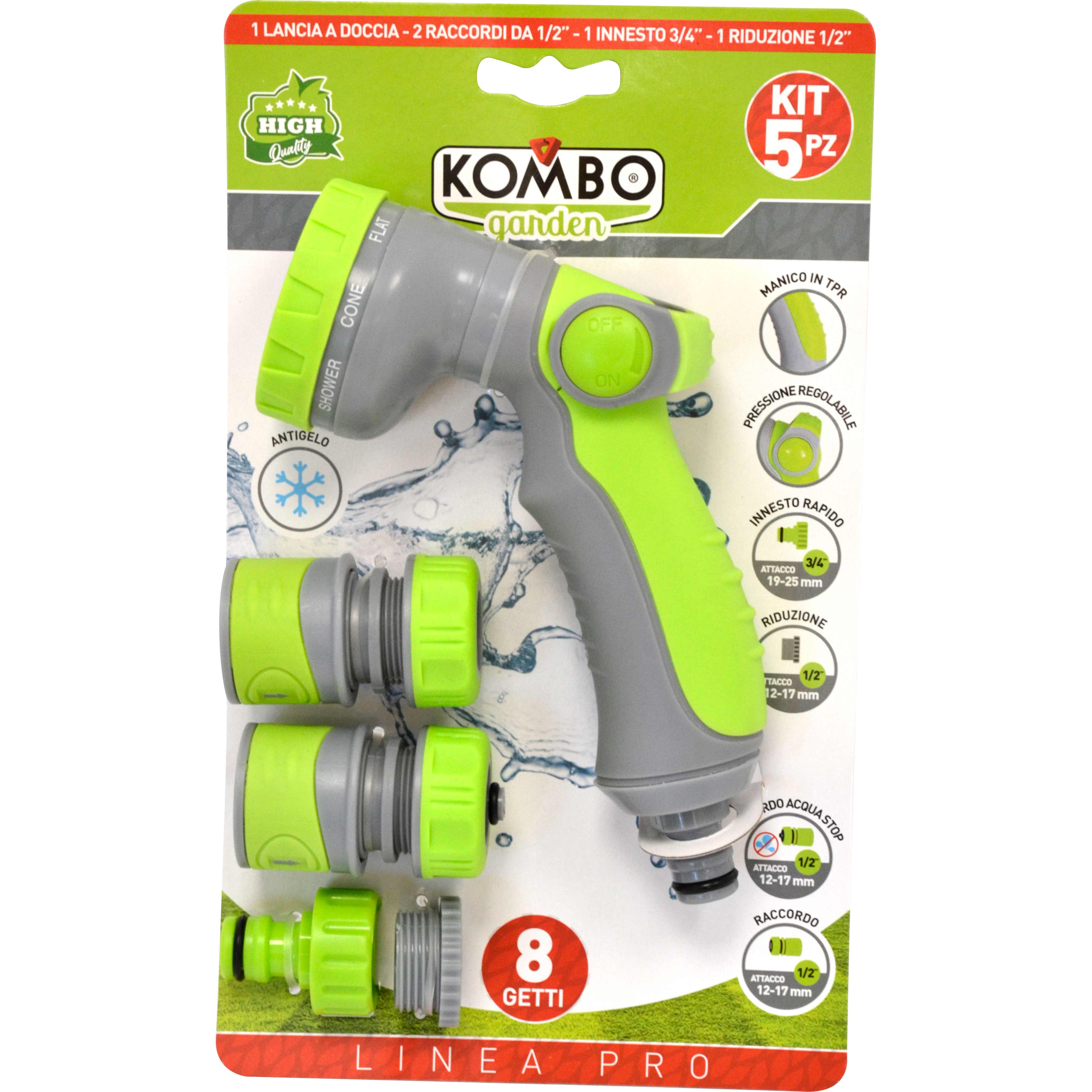 SET IRRIGAZIONE KOMBO GARDEN PRO 5 PZ COMPOSTO DA 1 LANCIA SOFTOUCH