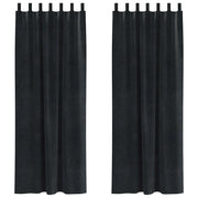 Tende Oscuranti | Tende Blackout 2 pz Nero 140 x 225 cm Velluto