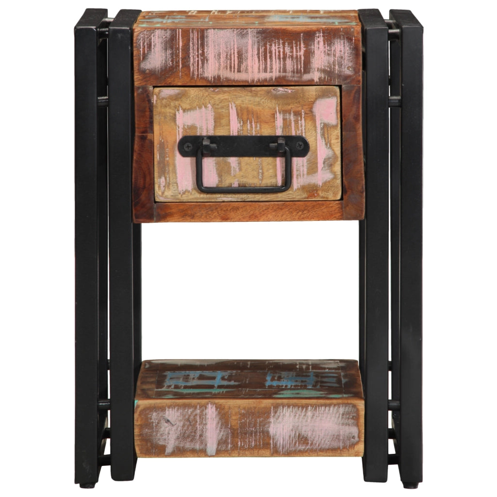 Comodino 40x40x40 cm in Legno Massello Recuperato