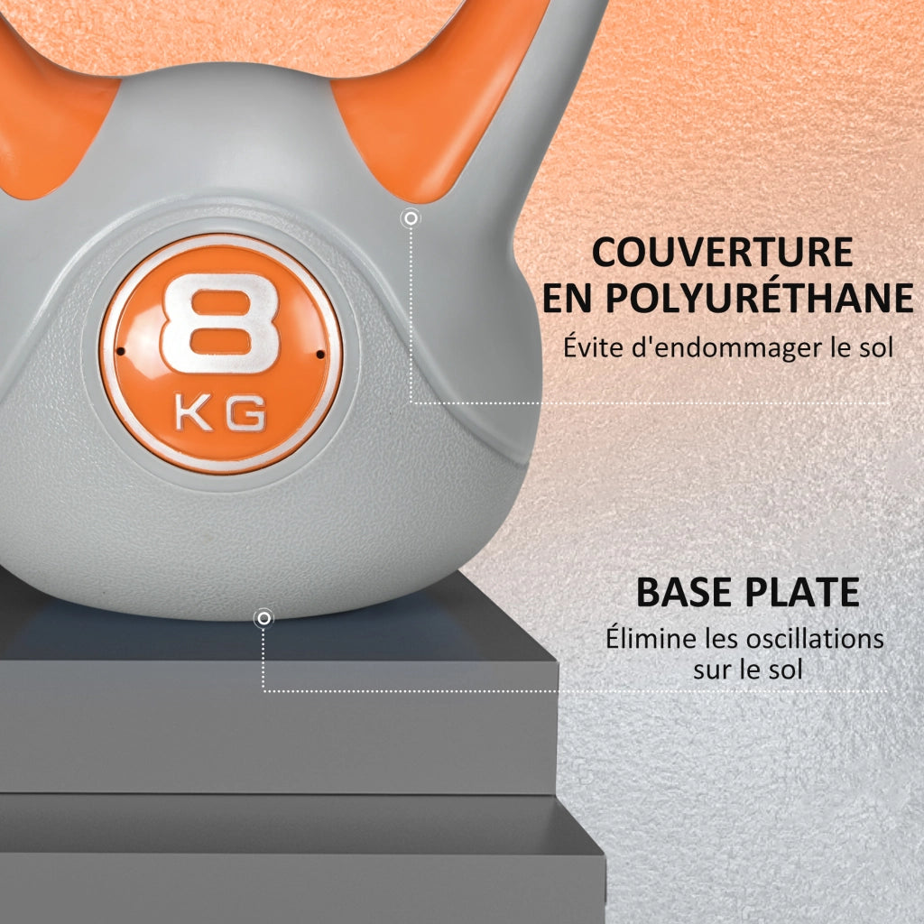 Kettlebell 8 kg ¨C zephmum ¨C arancione 20x14x24 cm