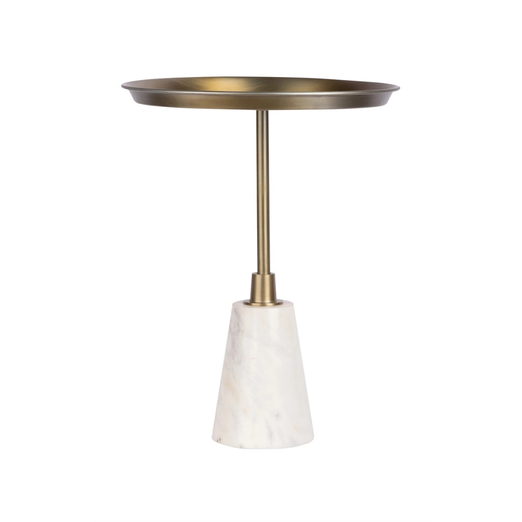 Tavolino Grant 100 in Metallo Dorato con Base in Marmo