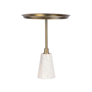 Tavolino Grant 100 in Metallo Dorato con Base in Marmo