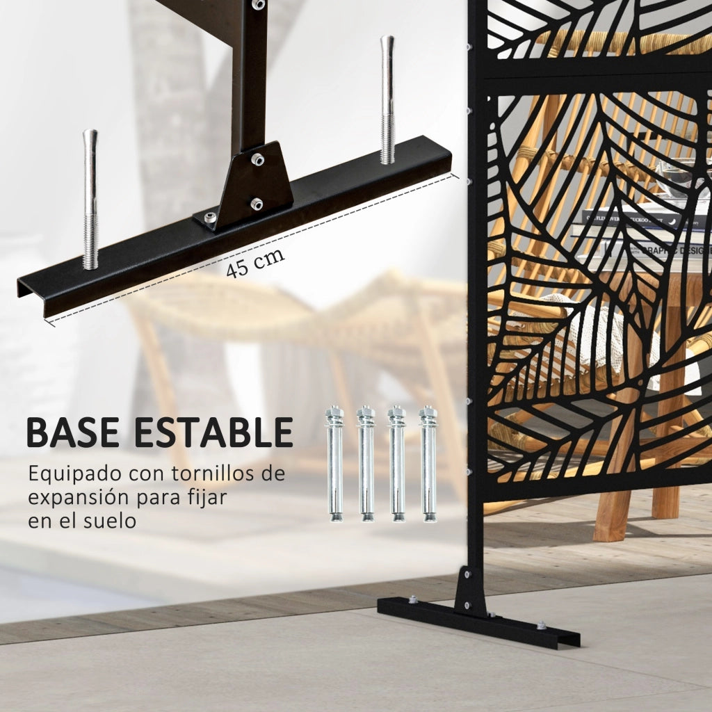 Biombo 3 Pannelli Separatore Ambienti ¨C zephmum ¨C Nero 122x198 cm