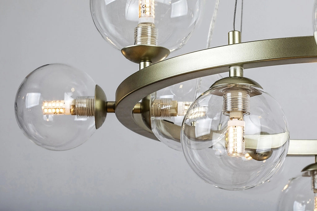 Lampadario Rabalux Aslov ottone vetro 11 luci G9 Ø71