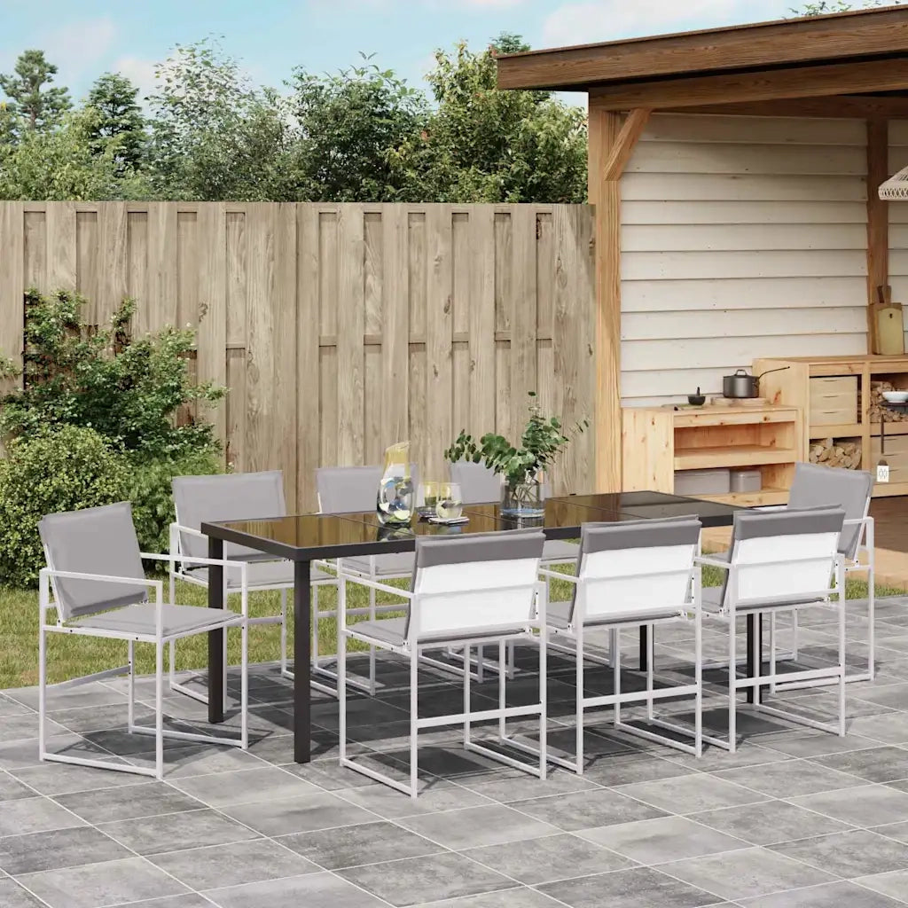 Set da Pranzo per Giardino 9 pcs Bianco 3379338
