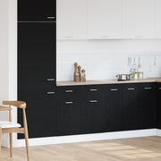 Armadio  con cassetto in rovere nero, 80x46x81,5 cm, realizzato in legno ingegnerizzato