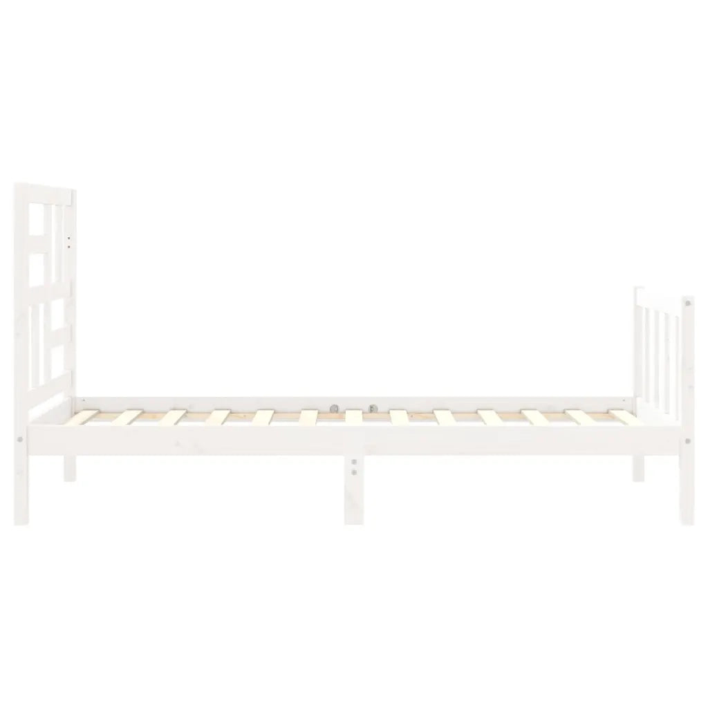 Giroletto senza Materasso Bianco 90x200 cm Legno Massello Pino