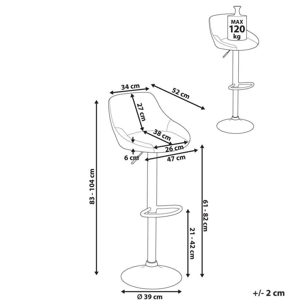 Set di 2 sgabelli da bar Seduta con imbottitura in bouclè beige chiaro Gambe nere Altezza regolabile Sala da pranzo Moderna