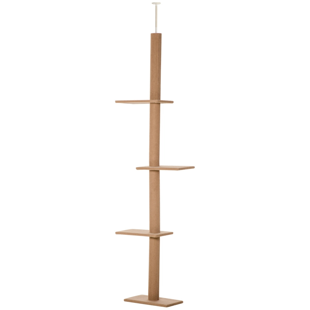 Albero tiragraffi per gatti con piattaforme ¨C zephmum ¨C 228-260 cm marrone chiaro