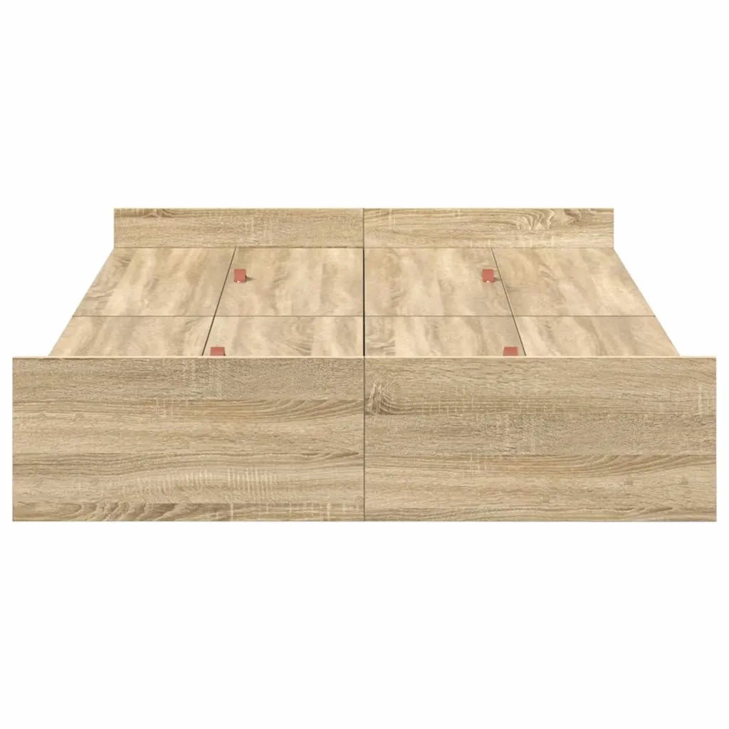 Struttura letto con contenitore Rovere Sonoma 120 x 190 cm 3335327