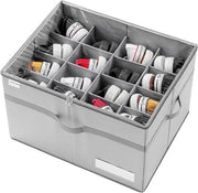 Sistema di Archiviazione per 16 Pair - Maniglie Rafforzate - Supporto Base Solido - Contenitore Opaco - Ripiegabile - Sistema di Archiviazione per Scarpe