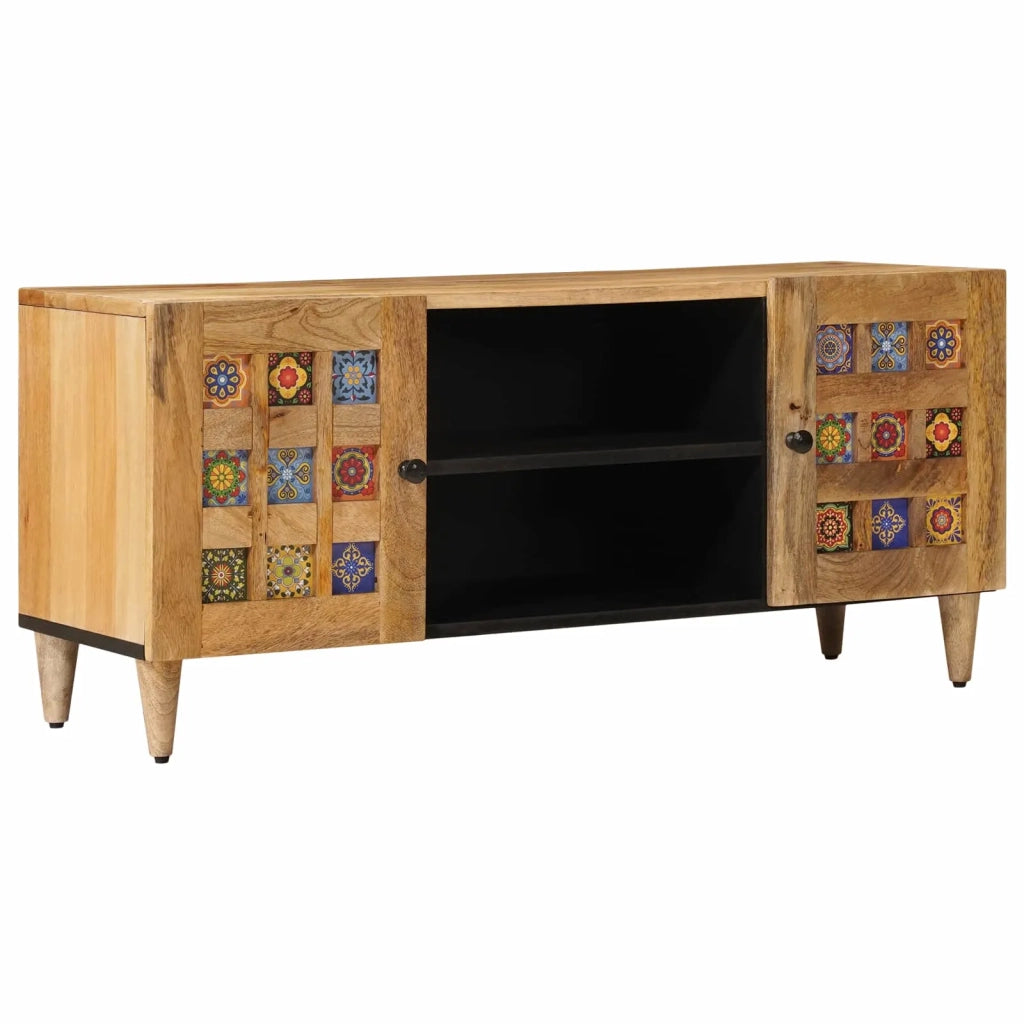 Mobile TV-Credenza per TV Naturale 105 x 33 x 46 cm Legno di mango massello