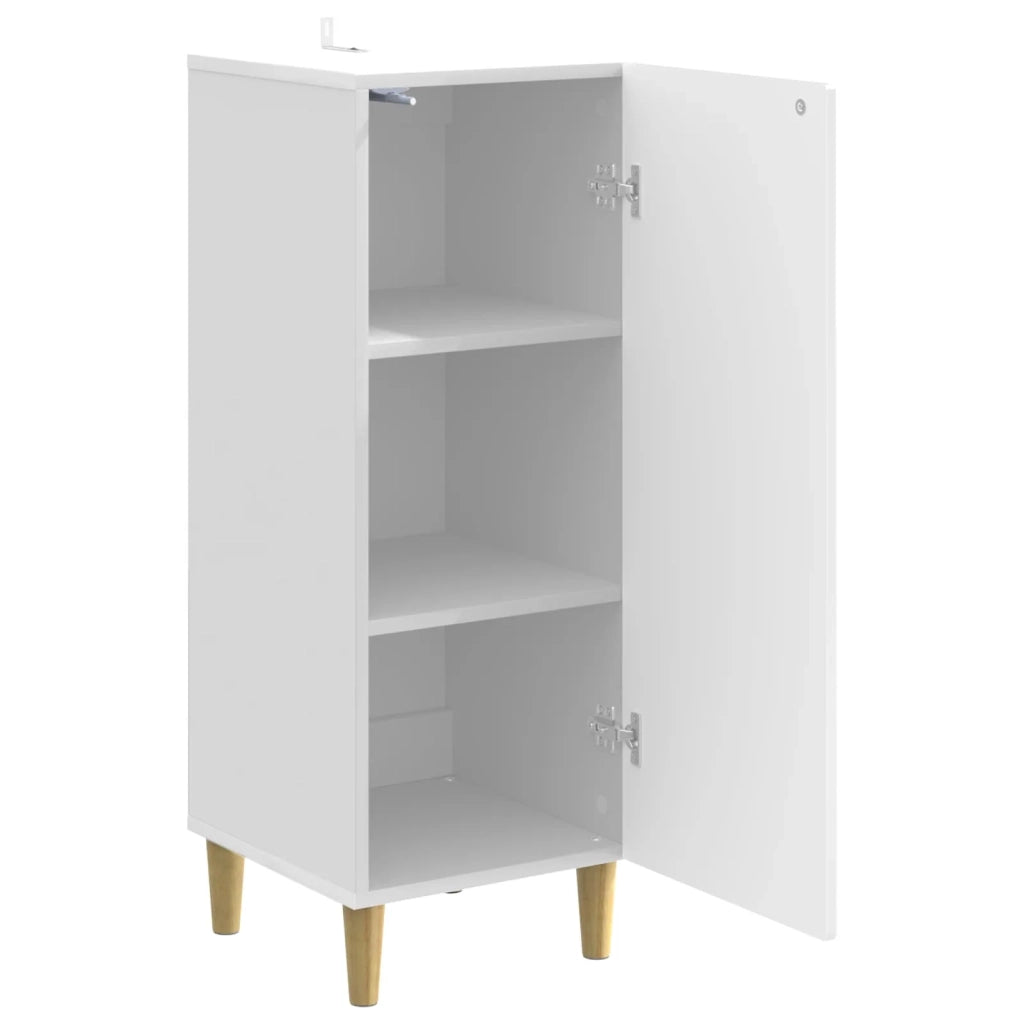 Credenza Bianco Lucido 33 x 34,5 x 90 cm Legno ingegnerizzato