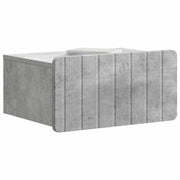 Comodino | Armadio da Notte | Mobiletto da notte a muro Grigio Cemento 49 x 34,5 x 24 cm