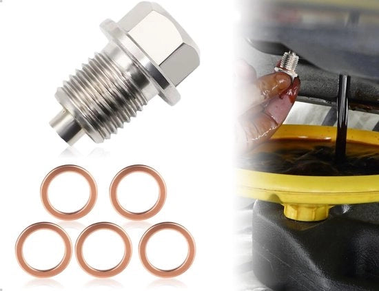 Filtro dell'olio con chiusura magnetica - Morsetto di raccolta dell'olio - Adattatore di ritorno della vite - Gomme di chiusura - Adatto per la maggior parte delle auto - Per uso domestico e professionale - Filtro dell'olio con connettore di aspirazione