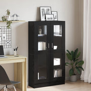 Libreria Nera in Finitura Rovere di  82,5x30,5x150 cm in Legno Ingegnerizzato