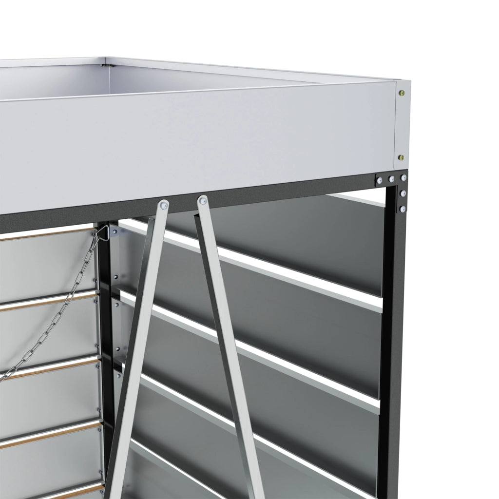 Box Portarifiuti con Fioriera ¨C MINIMAL ¨C Legno, Metallo, con Serratura