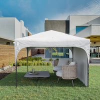 Gazebo da Giardino  ad Altezza Regolabile su 3 Livelli 3x3m in Poliestere e Acciaio Bianco