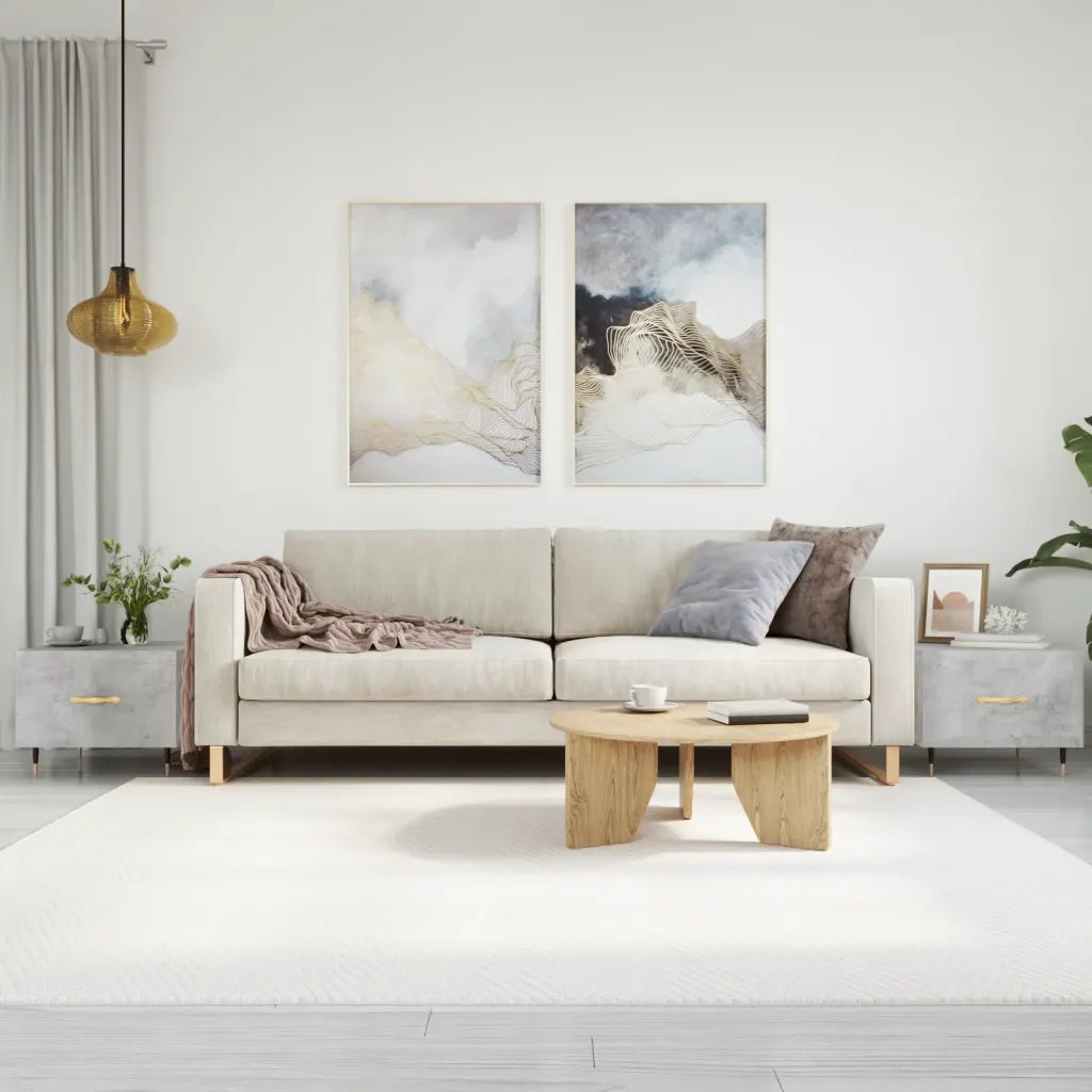 2 pz Tavolini salotto | Tavolino da caff¨¨ | Tavolino da Soggiorno Grigio Cemento 50x50x40 Legno Multistrato
