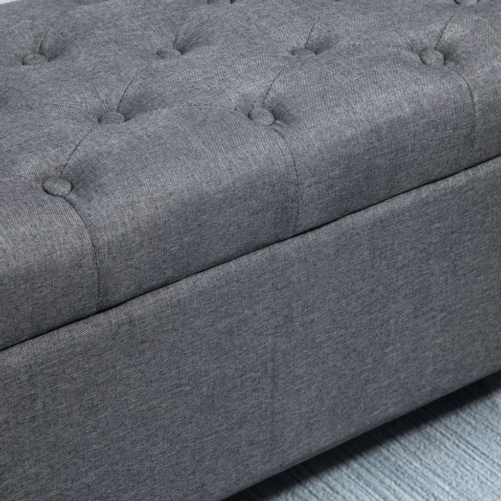 PANCA CONTENITORE 100x40x44 cm Grigio scuro in poliestere