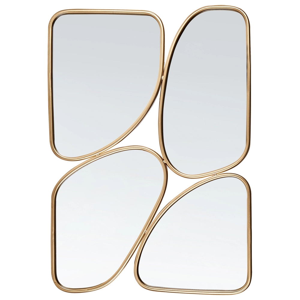 Specchio da parete in metallo dorato 70 x 100 cm Specchio decorativo da parete in stile glamour da appendere