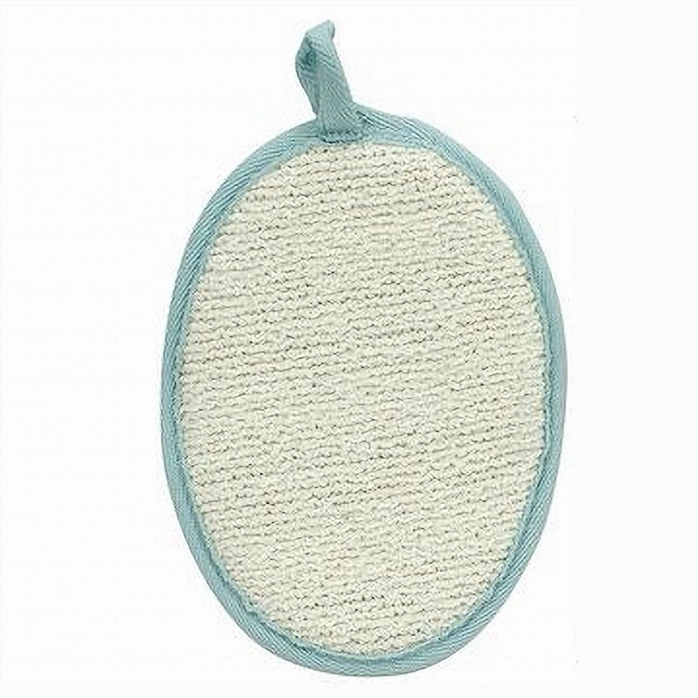 Trade Shop - Spugna Per Doccia Bagno Esfoliante Cura Pelle Corpo 13x18 Cm Azzurra Ovale 79646 -